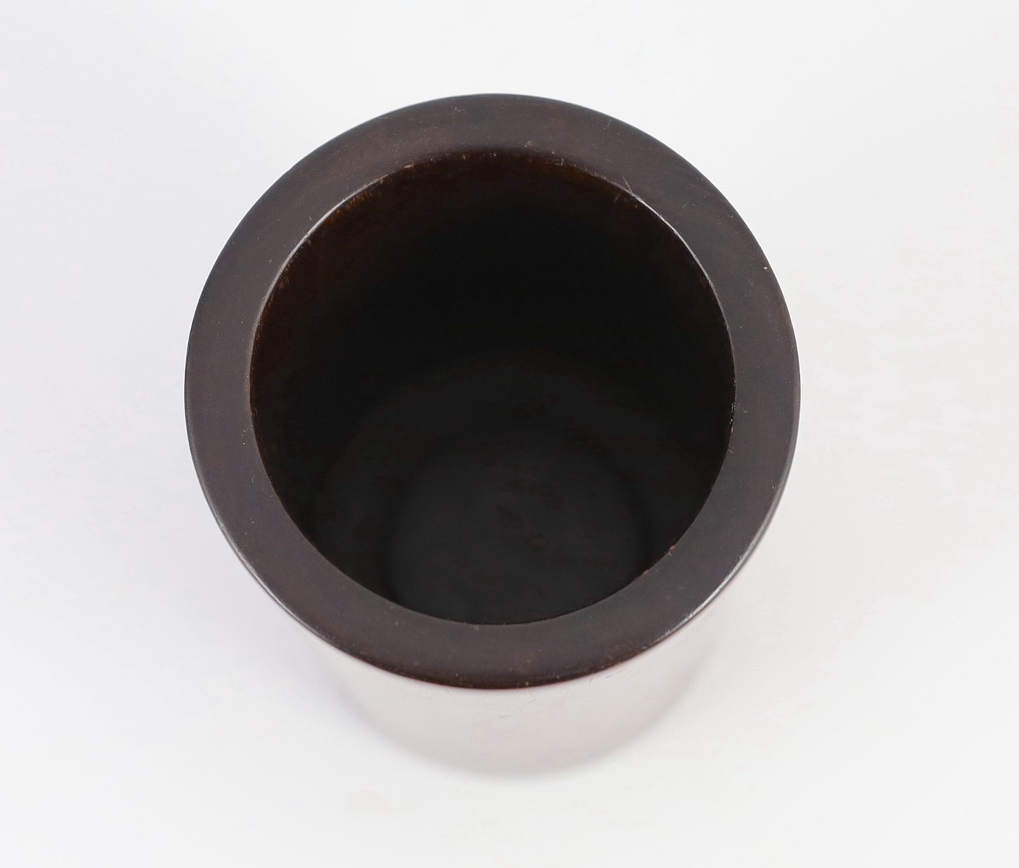 A Chinese huanghuali brushpot, bitong, 18th/19th century, 12.2cm high 8.5cm diameter